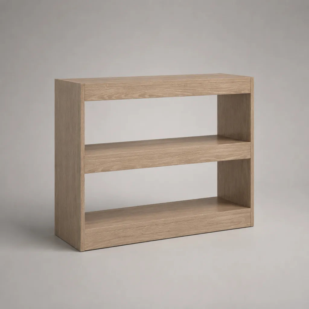 Bücherregal aus MDF mit 2 offenen Fächern, Hellbraun, 90 × 30 × 80 cm